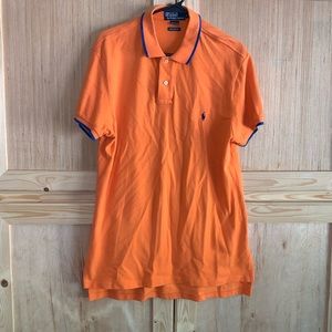 Polo By Ralph Lauren “Custom Fit” Orange/blue polo shirt size L